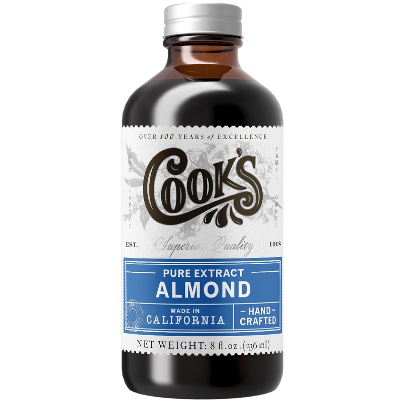 Cooks, Pure Almond Extract For Baking, Cooking, And Mixology, Allergen Free Almond Flavoring Extract, 8 Oz
