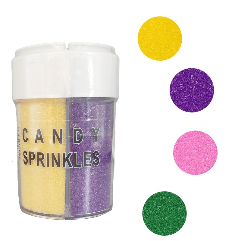 Edible 5.9 Ounce Fine Decorative 4 In 1 Sanding Sugar Sprinkles For Baking, Sparkling Crystals For Cakes, Cookies, Cupcakes, Ice