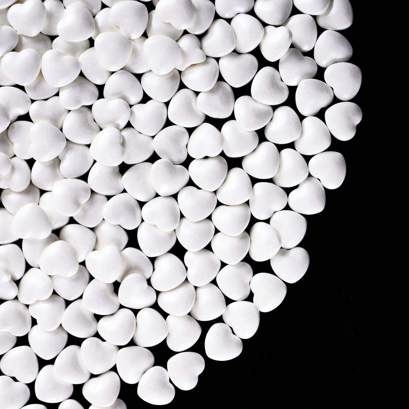 Kasvan White Heart Shapes Sprinkles – Edible Candy Pearls 130G/4.58 Oz, Mix Size, Baking Cake Decorations, Ice Cream Toppings An