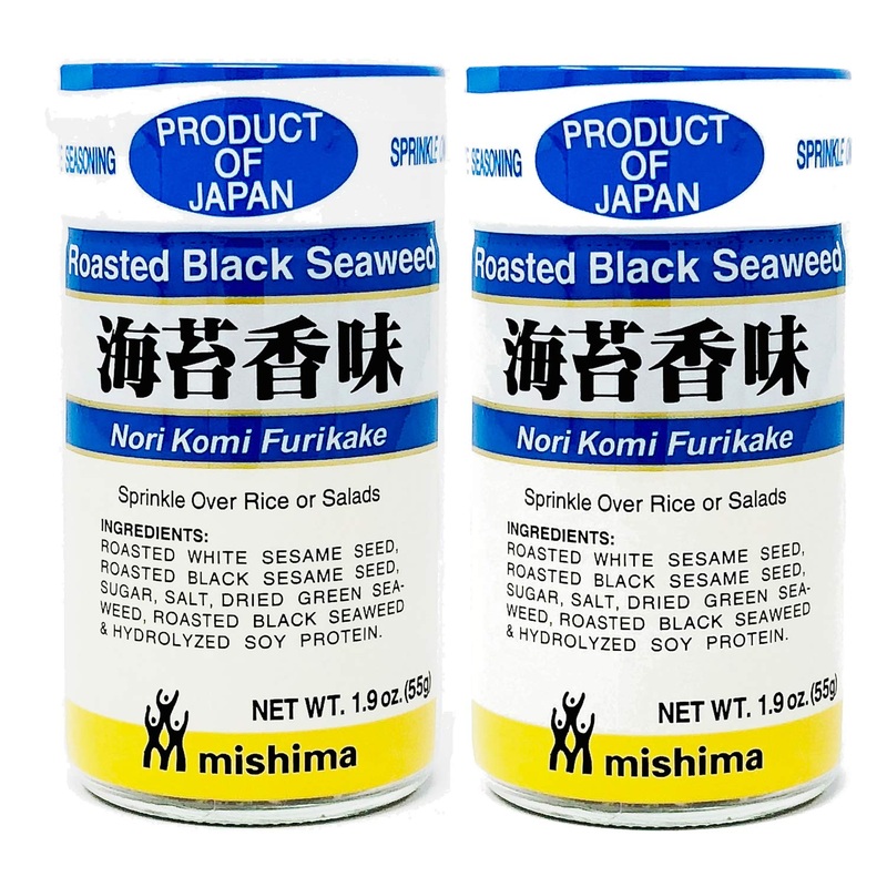 Mishima Japanese Nori Komi Furikake | Prepared Seaweed And Sesame Seasoning | 1.9 Oz | Pack Of 2