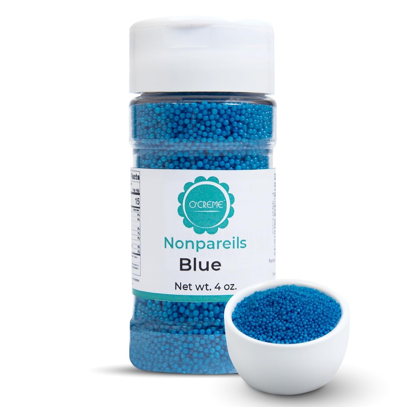 Ocreme Nonpareils Sprinkles – 4Oz Blue Non Pareil Sprinkles – Colorful Sprinkles For Cake Decorating – Kosher Sprinkles For Ice