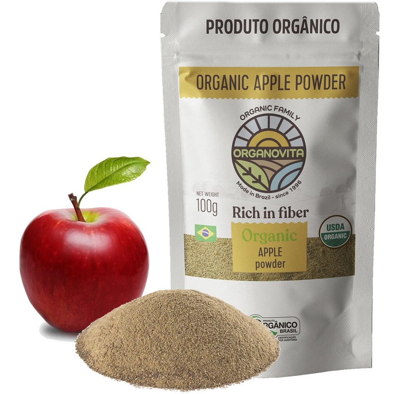 Organic Apple Powder – Blend In Smoothies, High Fiber Content, Made W/Cold-Pressed Natural Ingredients, Gluten-Free, All Purpose