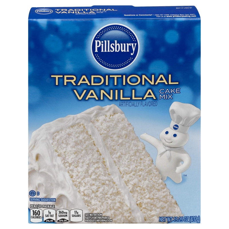 Pillsbury Traditional Vanilla Flavored Cake Mix, 15.25-Ounce (Pack Of 12)