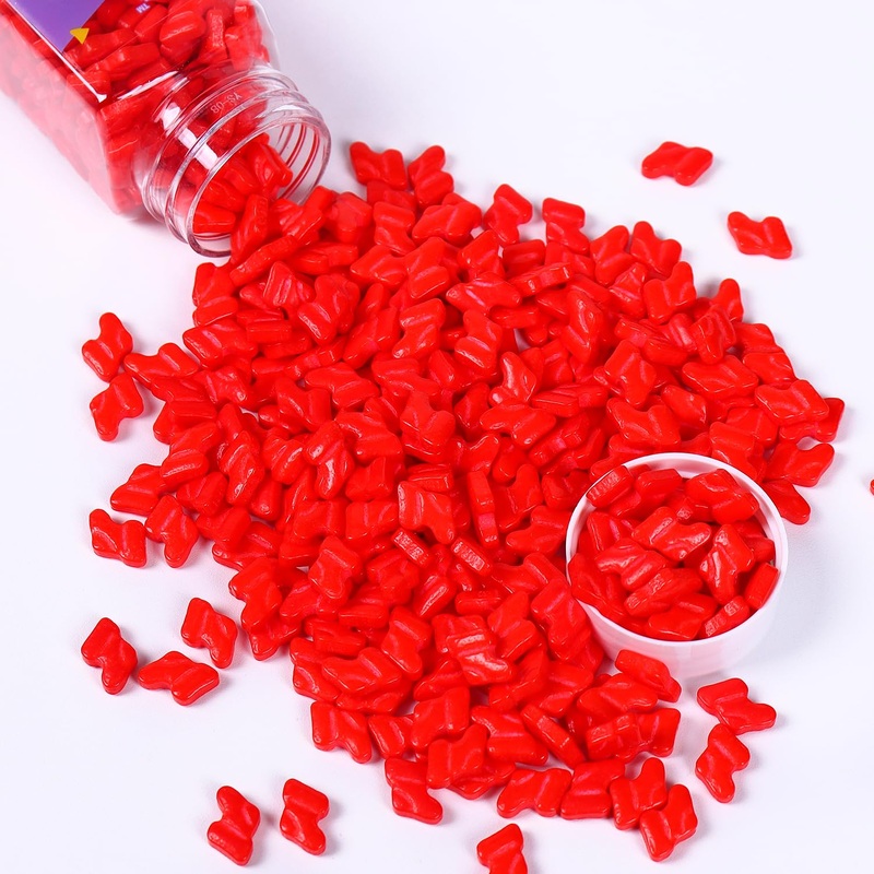 Red Socks Sprinkles For Cake Decorating, Red Sprinkles Perfect For Cupcake Toppers Wedding Party Valentines Halloween Christmas