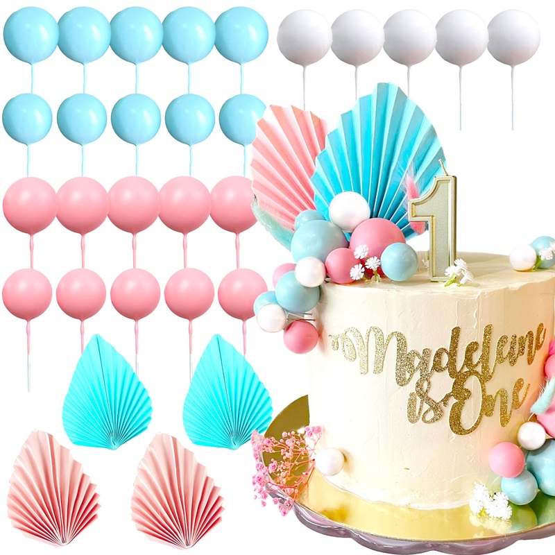 Roaring Good Time Gender Reveal Cake Toppers Boy Or Girl Cake Decoration Pink Blue Balls Cake Decoration Baby Shower Cake Decora