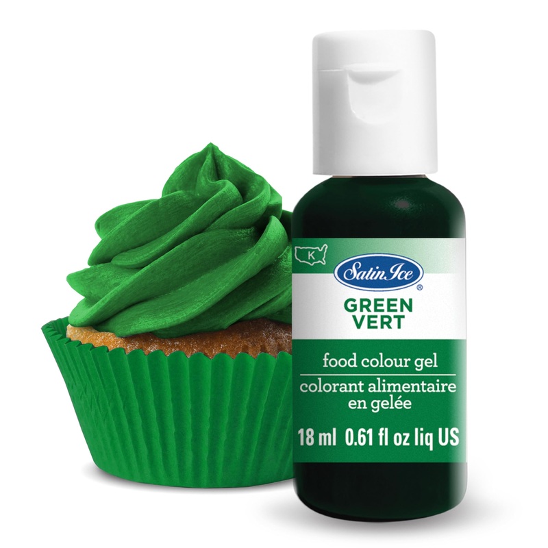 Satin Ice Food Color Liquid Gel, 0.61 Fl Oz Bottle, Green