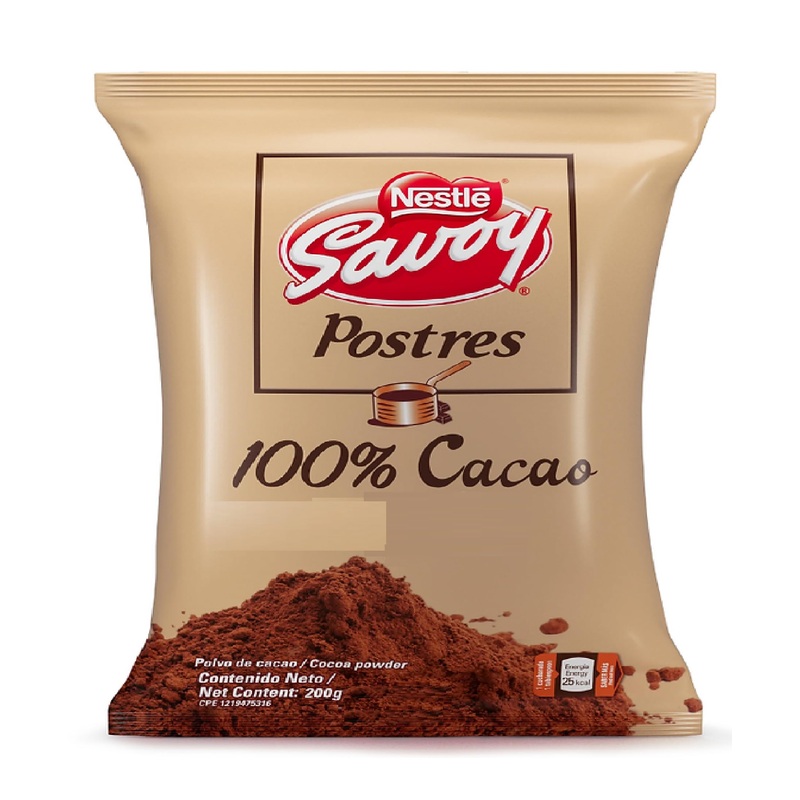 Savoy 100% Cocoa For Desserts – Cacao Venezolano Pack Of Of 200G