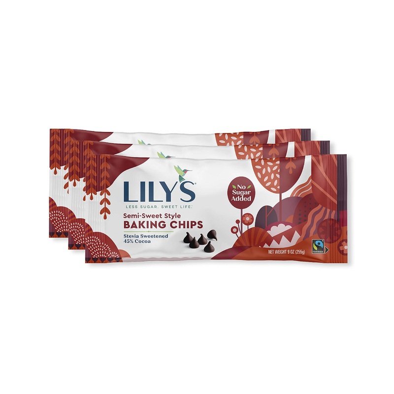 Semi-Sweet Chocolate Style Baking Chips By Lily’S Sweets | Stevia Sweetened, No Added Sugar, Low-Carb, Keto-Friendly | 9Oz, Pack