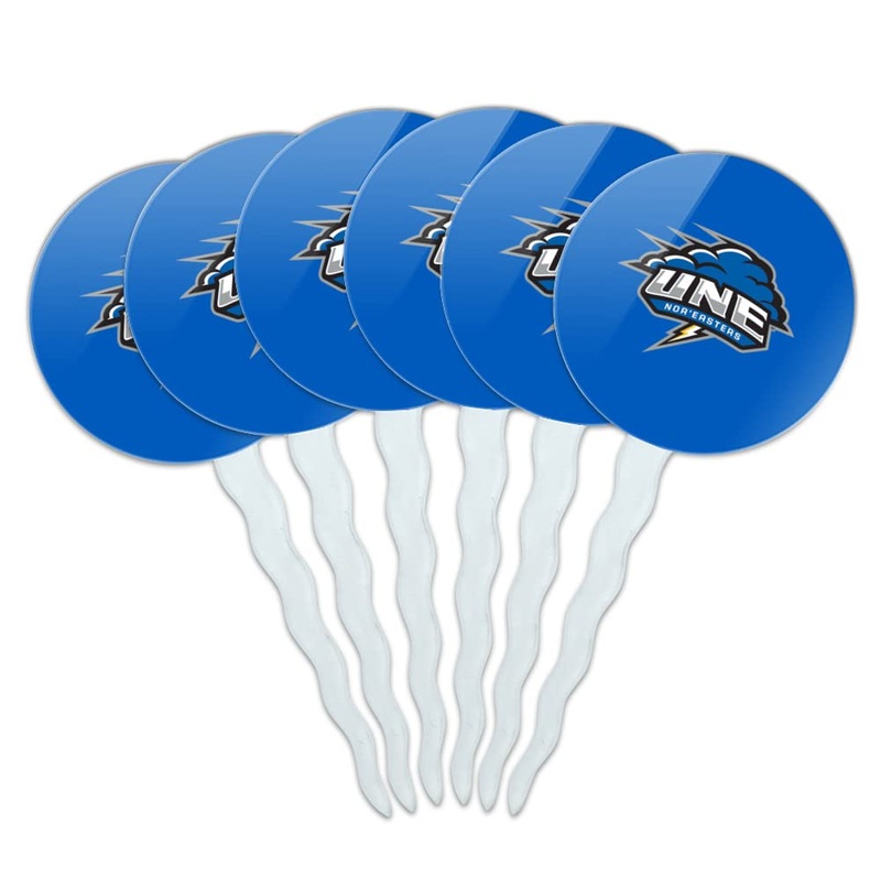 University Of New England Primary Logo Cupcake Picks Toppers Decoration Set Of 6