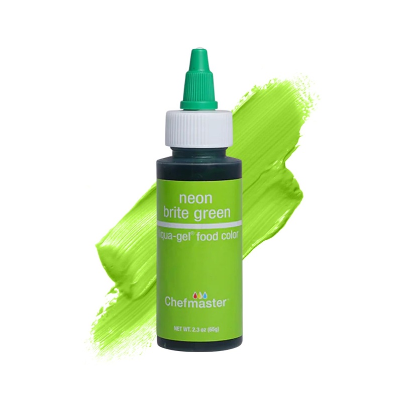 Chefmaster Neon Green Liqua-Gel Food Coloring | Vibrant Color | Professional-Grade Dye For Icing, Frosting, Fondant | Baking & D