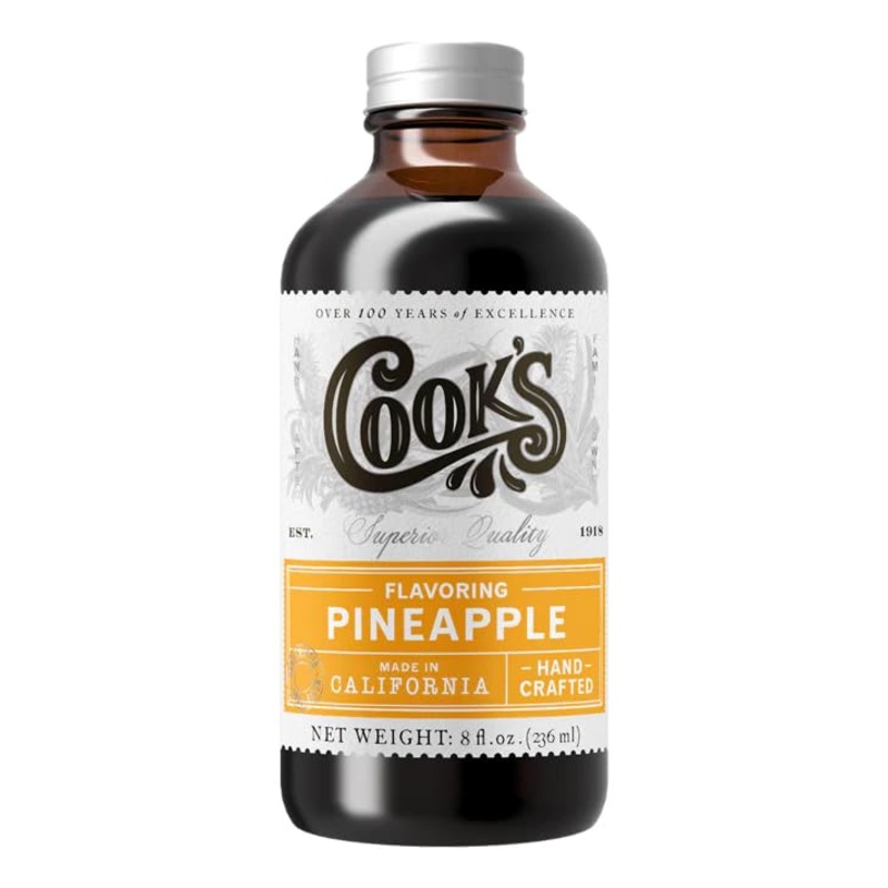 Cook’S, Pineapple Flavoring For Baking, Candies, Cakes, Smoothies, Beverages, 8 Oz