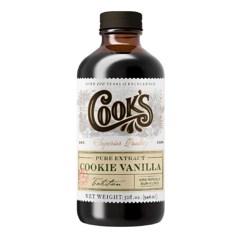 Cook’S, Pure Cookie Vanilla Extract, Floral Vanilla Extract For Cakes, Cookies, Pastries, Ice Creams, 32 Oz
