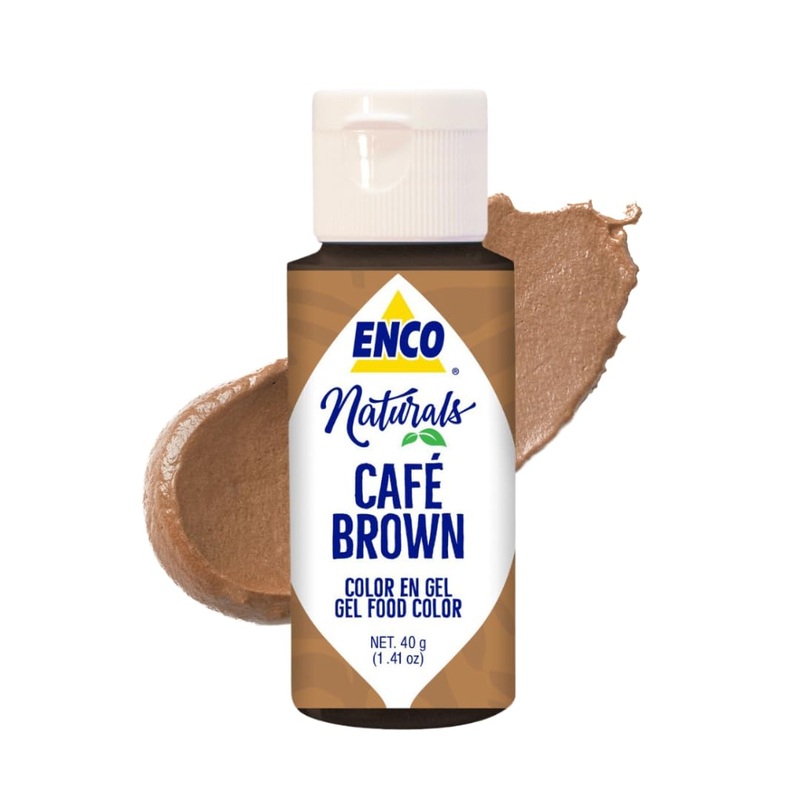 Enco Naturals Food Coloring Gel Brown 1.41 Oz (40G) Concentrated, Vegan, Kosher
