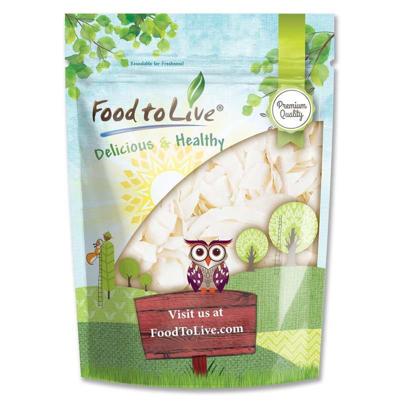 Food To Live Coconut Chips, 8 Ounces – Unsweetened Flakes, Unsulfured, Raw, Dried, Desiccated, Shaved Coco Nut Meat, Vegan, Keto