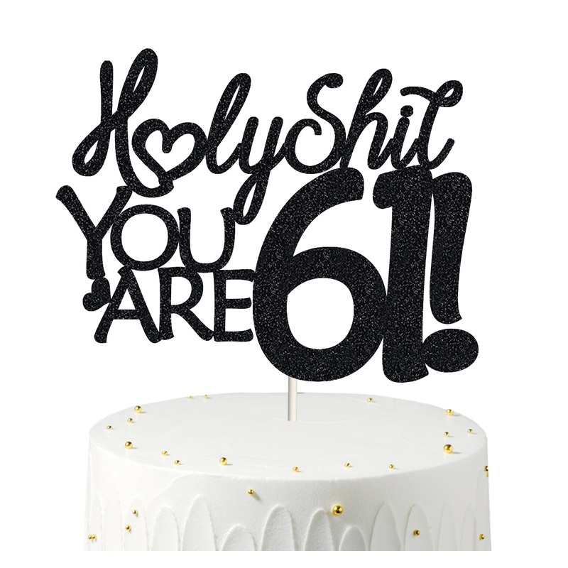 Happy 61St Birthday Cake Topper 61 Birthday Cake Toppers-Black Glitter, Funny 61St Cake Topper For Men For Women, 61St Birthday