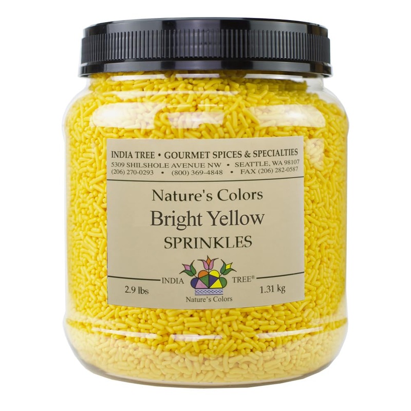 India Tree Nature’S Colors Bright Yellow Sprinkles – 2.9 Lb Bulk | Natural, Vegan, Non-Gmo, Top 9 Allergen-Free
