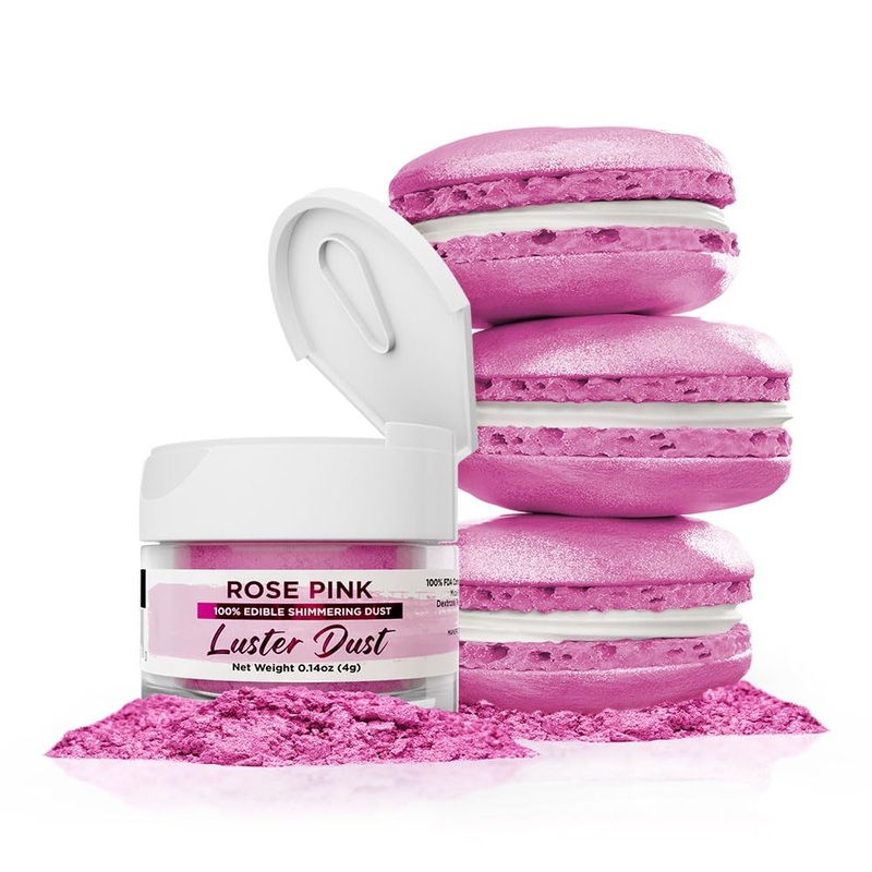 Luster Dust – Rose Pink (4G 1X Jar) | Edible Vegan Dust & Paint For Cake Decorating, Ice Cream, Desserts, Cocktails And Beverage