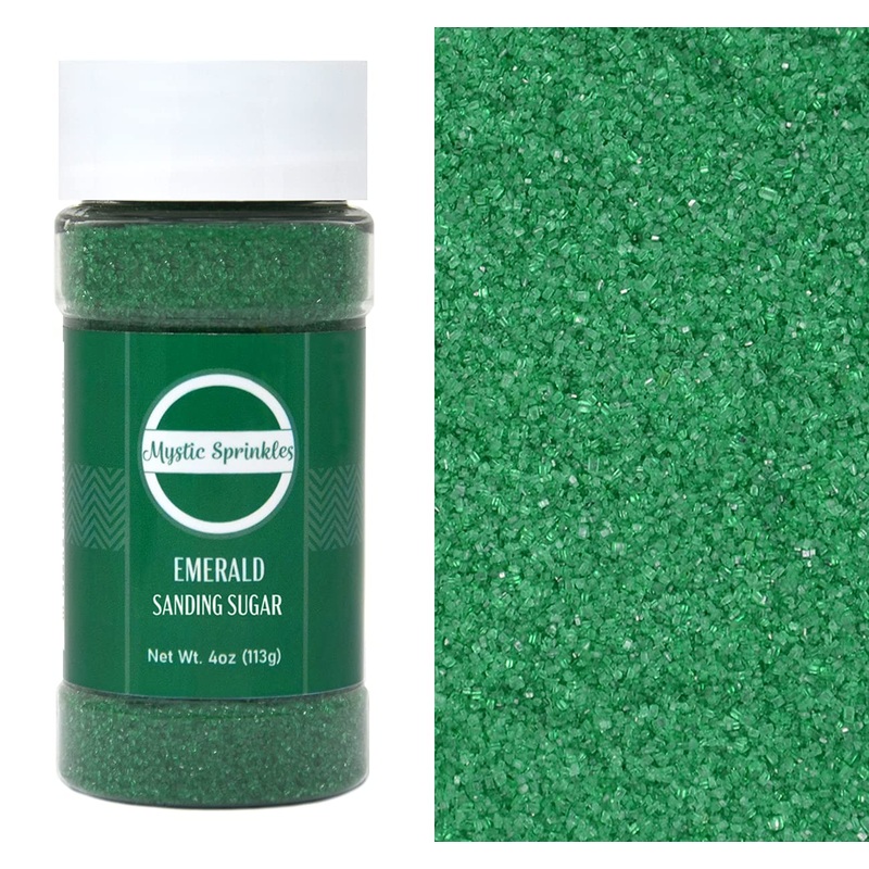 Mystic Sprinkles Sanding Sugar 4Oz Bottles (Emerald – Green Sanding Sugar 4Oz)