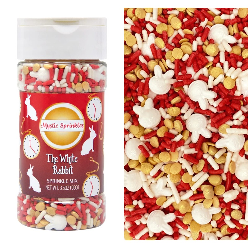 Mystic Sprinkles Wonderland Sprinkle Mixes (The White Rabbit Sprinkle Mix 3.5Oz)
