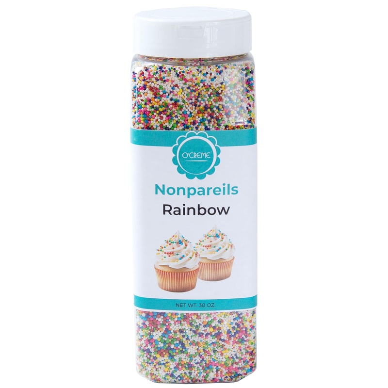 Ocreme Nonpareils Sprinkles – 30Oz Rainbow Non Pareil Sprinkles – Colorful Sprinkles For Cake Decorating – Kosher Sprinkles For