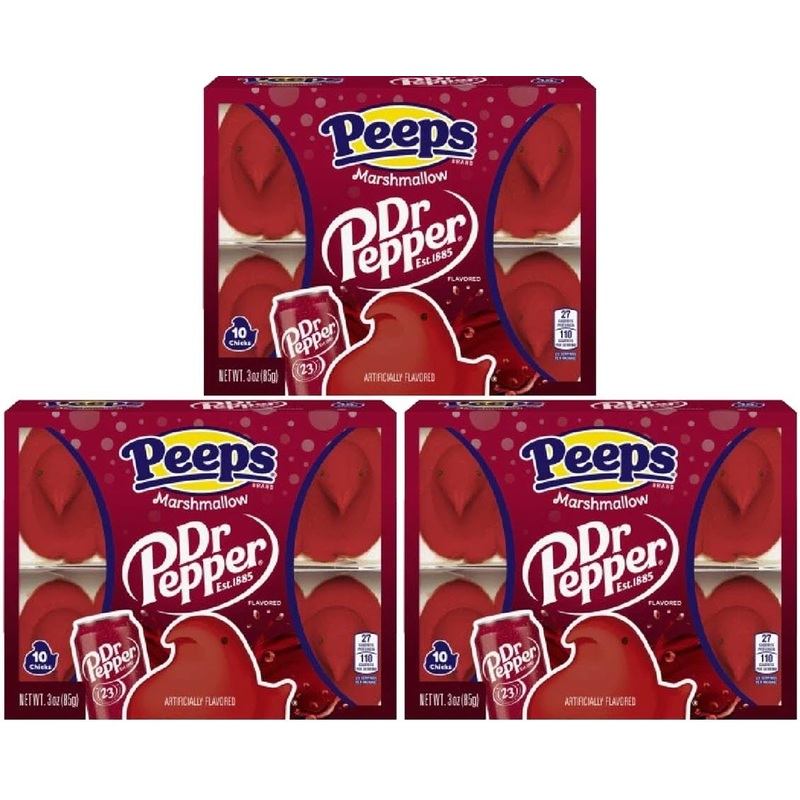 Peeps Easter Marshmallow Chicks, Variety Pack, 10 Count (Assorted Flavors & Colors) (3 Count, Dr. Pepper Chicks Marshmallow Peep