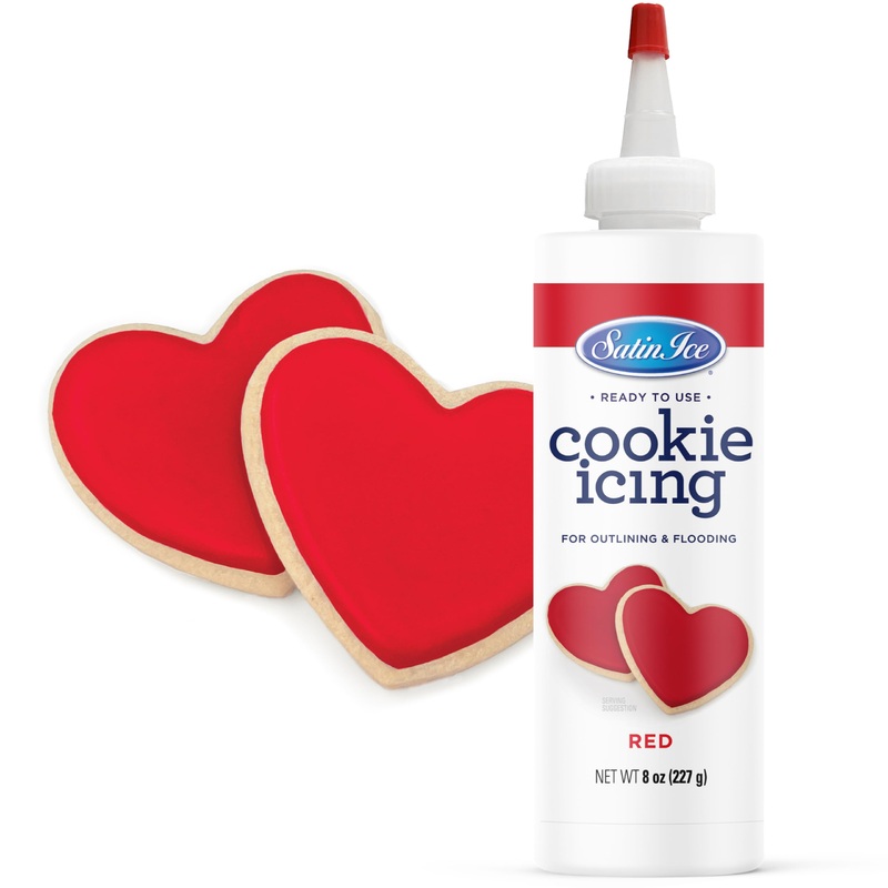 Satin Ice Red Cookie Icing – 8Oz – Bottle