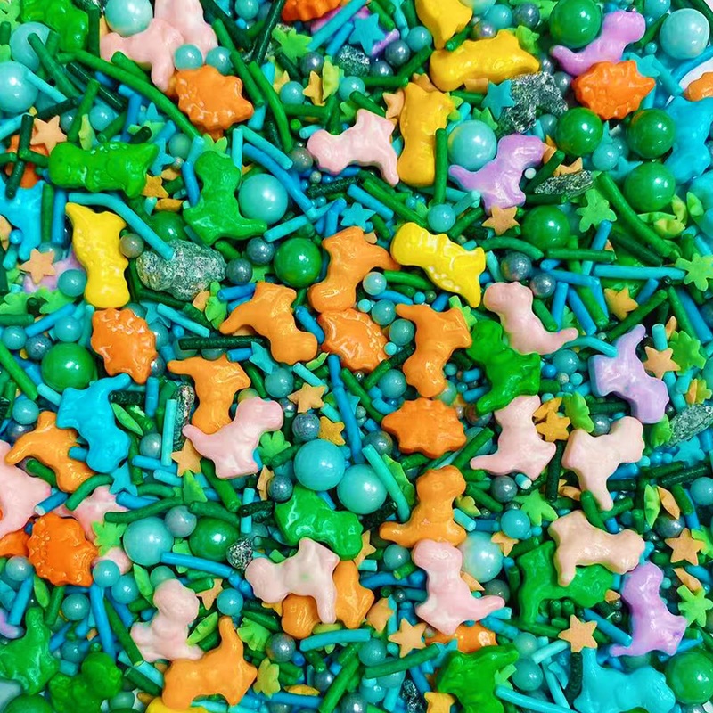 Sentovac Dinosaur Sprinkle Edible Cake Decorating Dinosaur Pearl Candy Mix Colorful Sprinkle For Cake Cupcake Topper Cookie Baki
