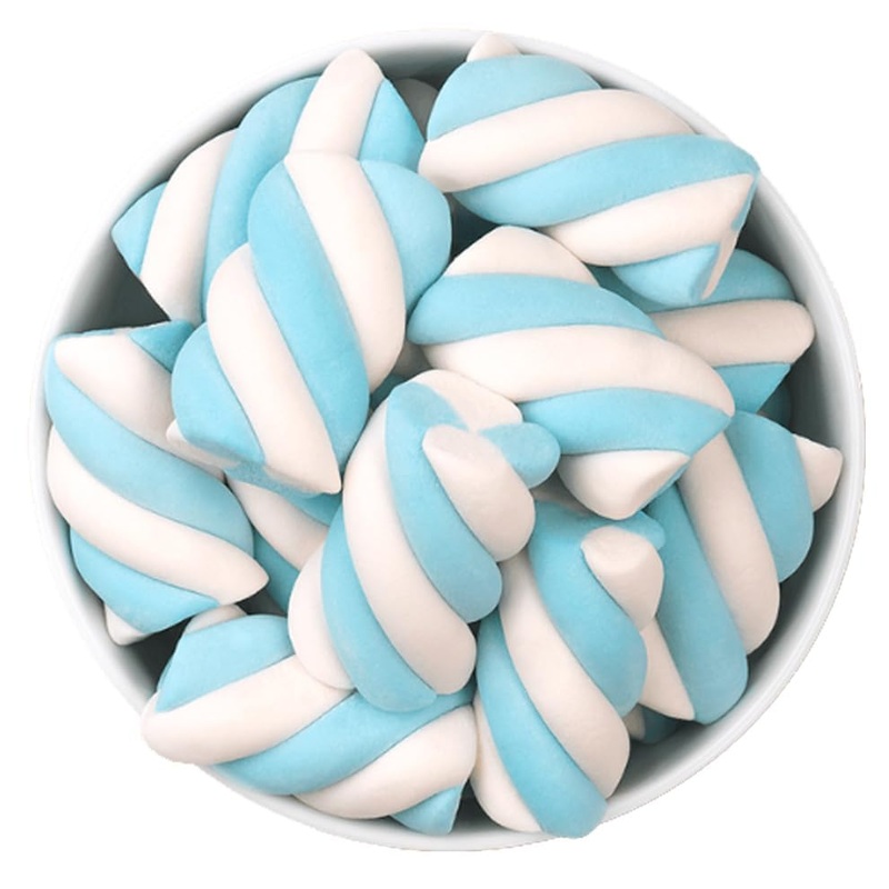 The Hampton Candy Company Blue & White Marshmallow Twists, 8.8 Oz Bag – Bulk Blue Candy Treats