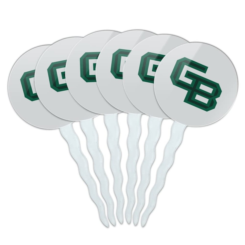 University Of Wisconsin – Green Bay Secondary Logo Cupcake Picks Toppers Decoration Set Of 6
