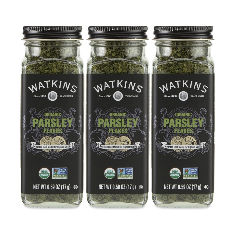 Watkins Gourmet Organic Spice Jar, Parsley Flakes, 0.59 Ounce Jar, 3-Pack