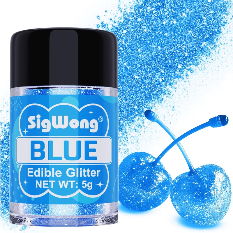 Blue Edible Glitter – 5G Food Grade Cake Decorating Shimmering Glitter, Edible Sprinkle Luster Dust For Drinks, Chocolates, Fond