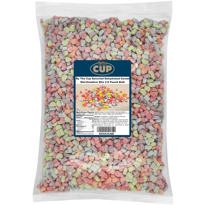 By The Cup Assorted Dehydrated Cereal Marshmallow Bits, 2.6 Lb Bulk Bag
