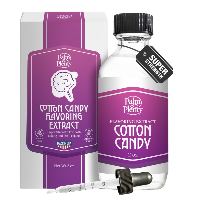 Palm And Plenty Cotton Candy Extract – Flavoring For Candy, Baking, And Drinks – Food-Grade Oil For Baked Goods, Desserts, Frost