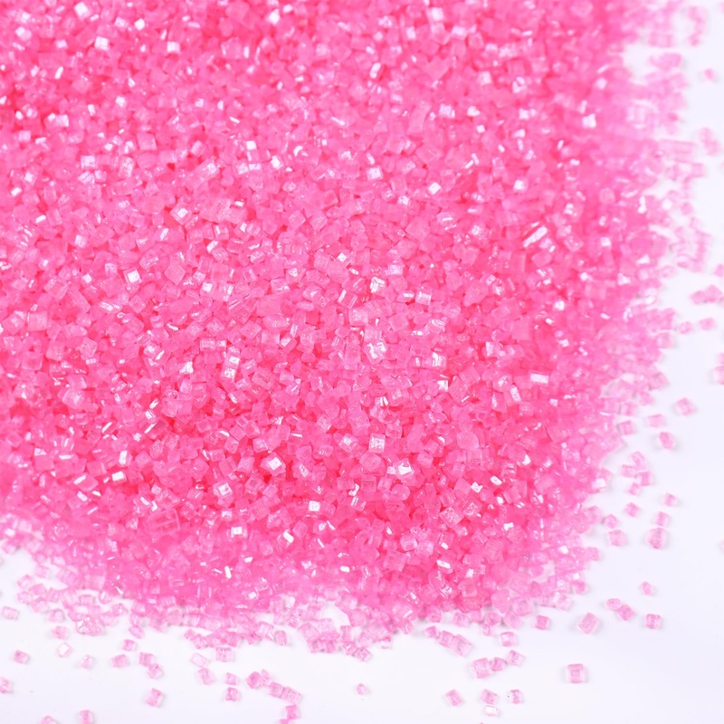 Sanding Sugar Pink Edible Sugar Sprinkles Sanding Sugar For Cake Decorating, Sparkling Edible Crystal Candy White Pearl Sugar Fo