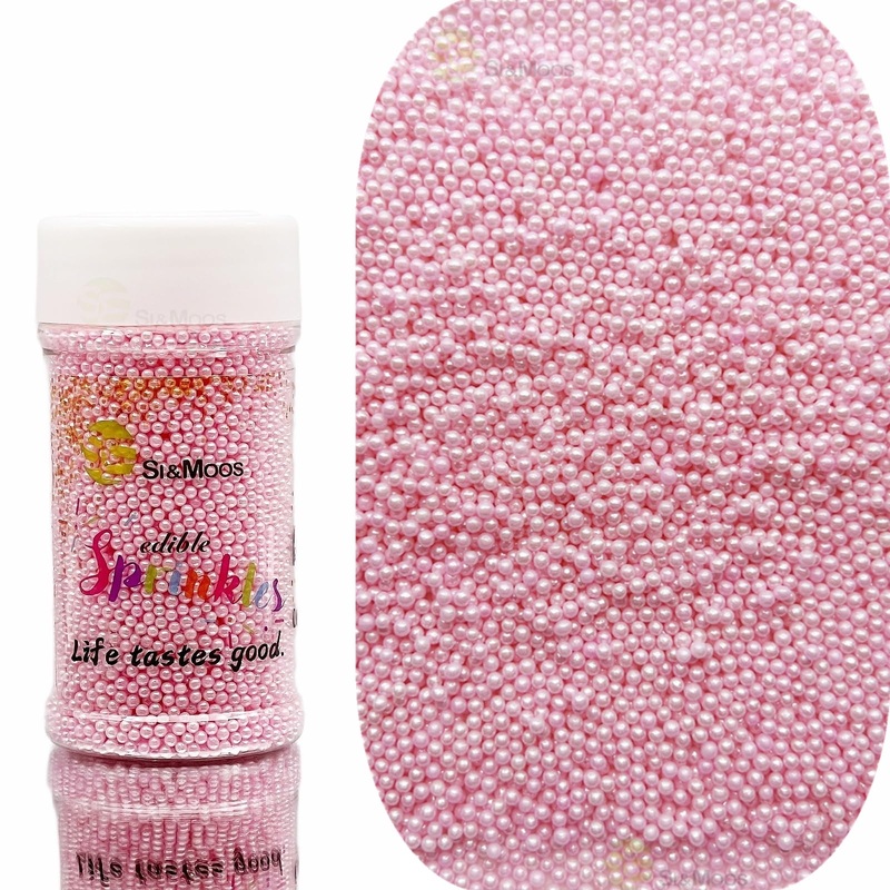 Se Si&Moos Pink Sprinkles Pink Nonpareils Edible Pearls For Cake Decorating Small Pearl Sprinkles Halloween Cake Decorations Chr