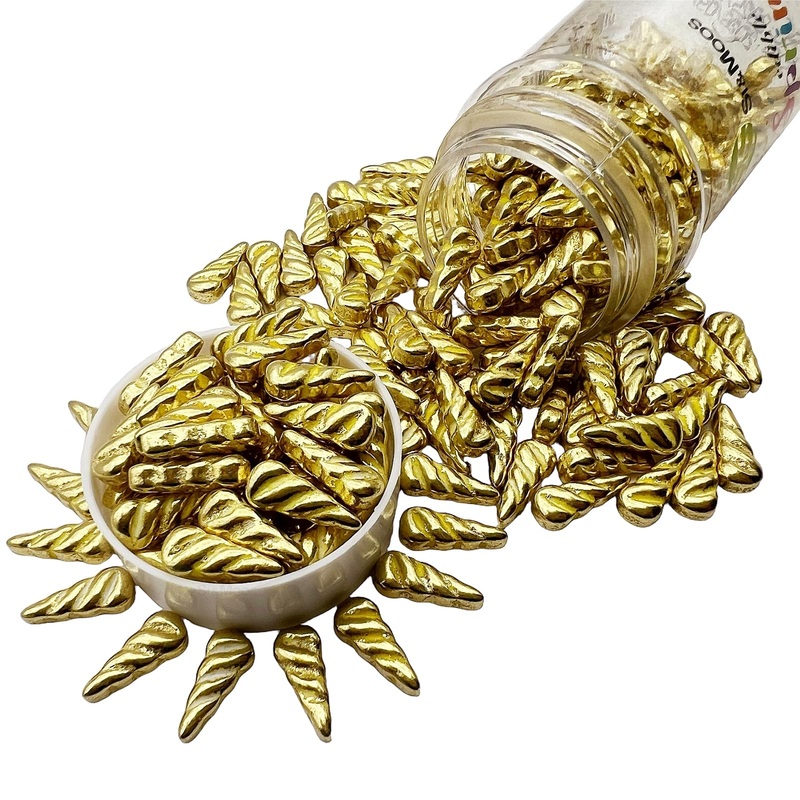 Se Si&Moos Unicorn Horn Sprinkles Gold Unicorn Horn Cupcake Toppers Gold Sprinkles For Decorating Christmas Cookie Decorations E