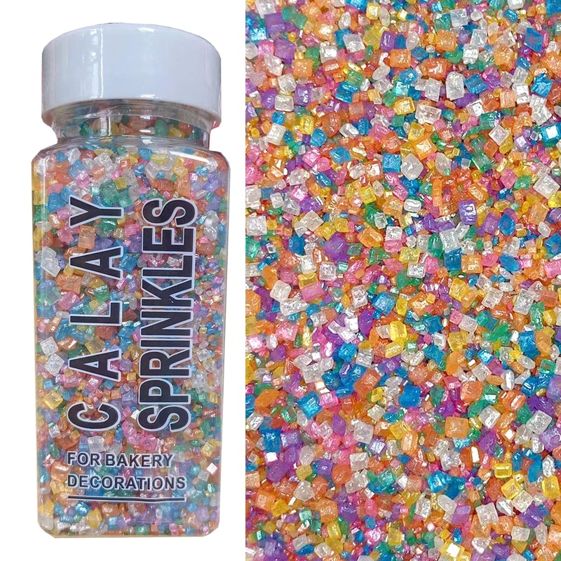 Sentovac Colored Sugar Crystals For Baking Edible Rainbow Coarse Large Crystals Sparkling Sugar Sprinkles For Baking Topping Cak
