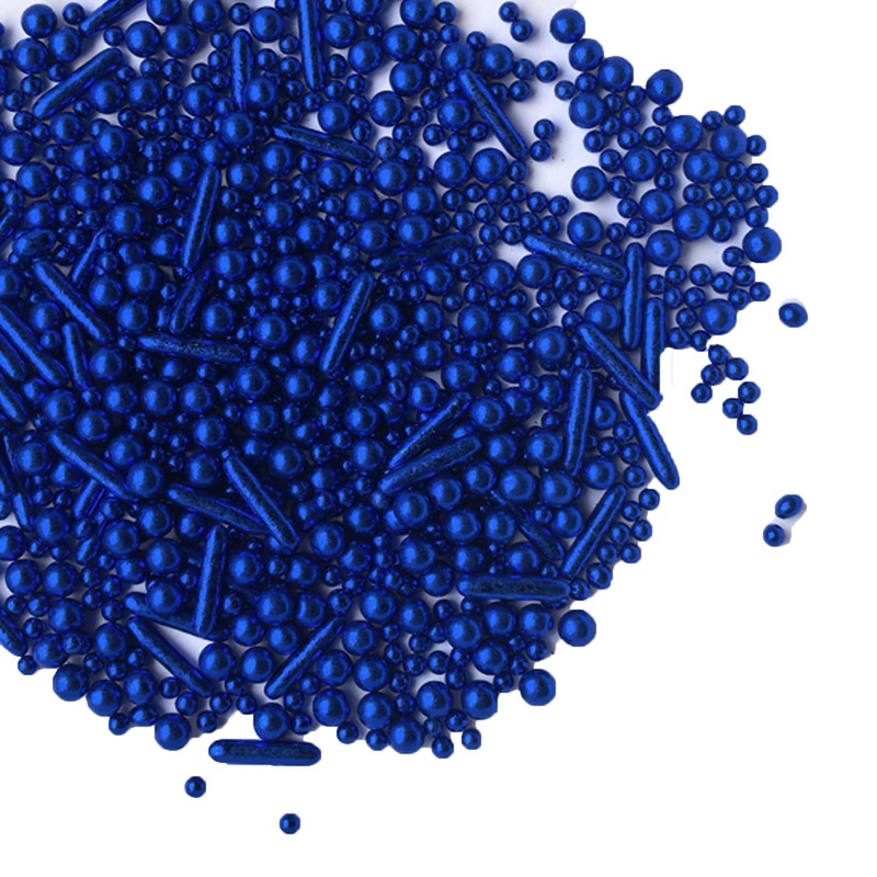 Sprinkles Blue Pearl Sugar Candy Mix Size Baking Cake Decorations Cupcake Toppers Celebrations Shaker Jar Wedding Shower Party (