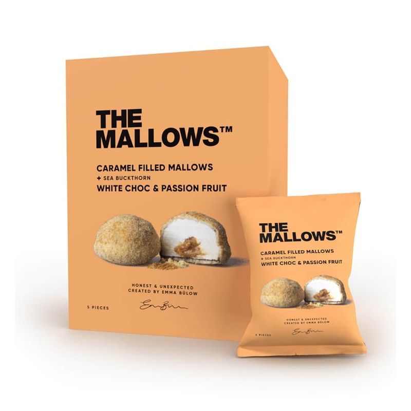 The Mallows Marshmallow Caramel Filled With Sea Buckthorn, White Chocolate And Passion Fruit Gourmet Marshmallows Snacking Marsh